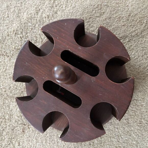 Vintage Wooden Poker Chip Card Holder - Picture 4 of 8